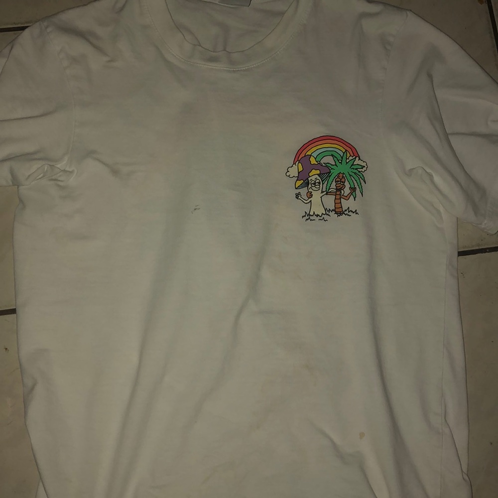 White graphic tee